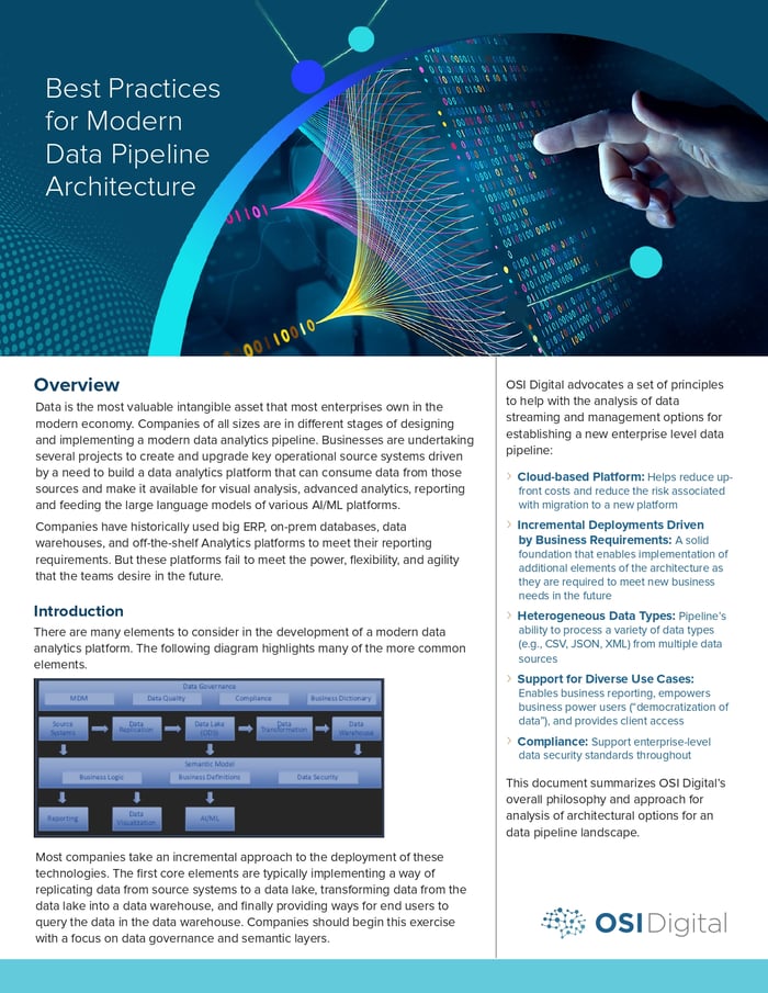 White Paper: Best Practices for Modern Data Pipeline Architecture