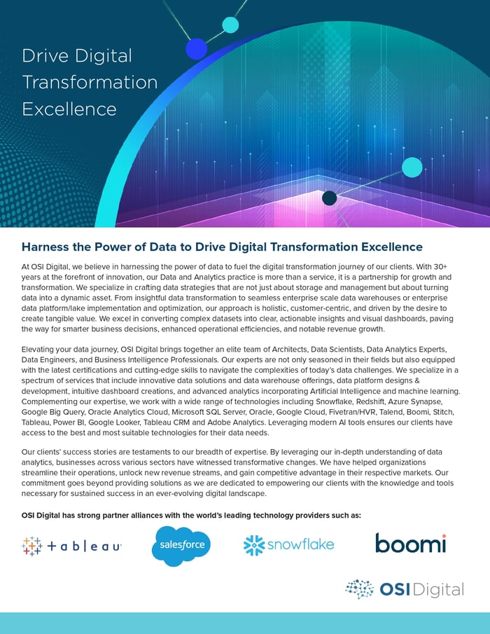 Data Sheet: Harness the Power of Data to Drive Digital Transformation Excellence