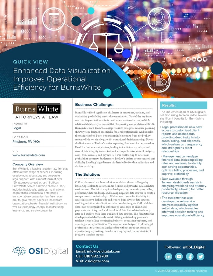 Quick View: Enhanced Data Visualization Improves Operational Efficiency for BurnsWhite