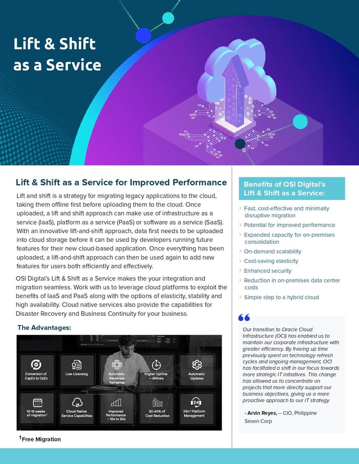 Data Sheet: Lift & Shift as a Service