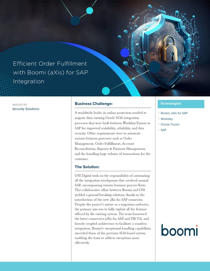 Quick View: Efficient Order Fulfillment with Boomi (aXis) for SAP Integration