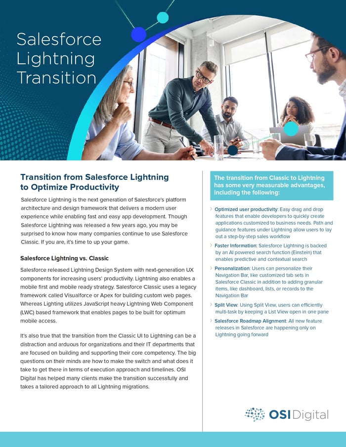 Data Sheet: Salesforce Lightning Transition