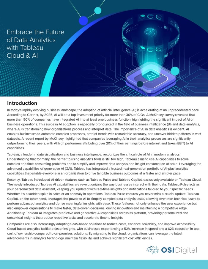 White Paper: Embrace the Future of Data Analytics with Tableau Cloud & AI