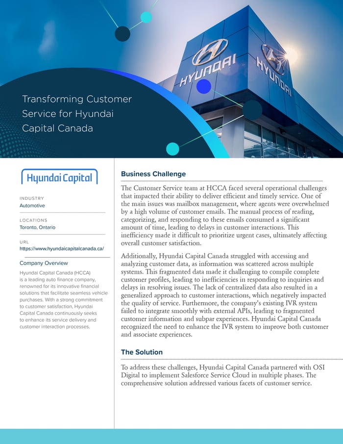 Success Story: Transforming Customer Service for Hyundai Capital Canada