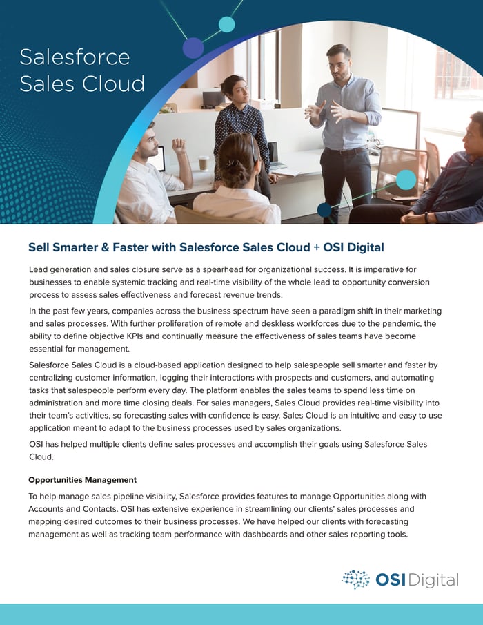 Data Sheet: Salesforce Sales Cloud