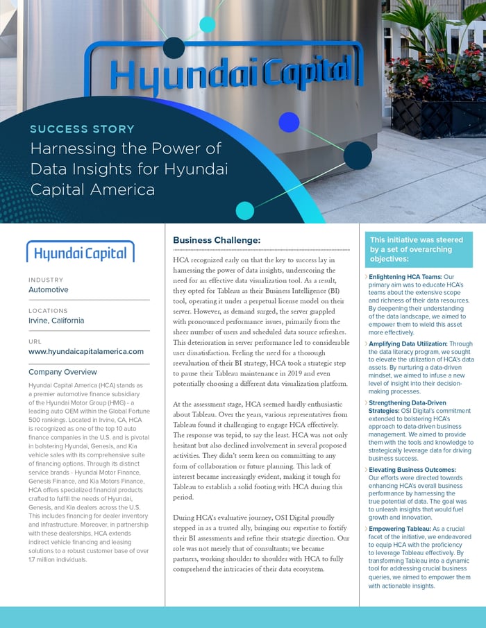 Success Story: Harnessing the Power of Data Insights for Hyundai Capital America